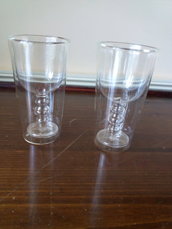 Double Wall 2 pc Glass Set; Wine Glass Within Glass - FayZen's Kreations