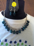 Hand-Painted Heart Within A Green & Navy Checkered Heart Unisex T-Shirt plus Necklace Set - FayZen's Kreations