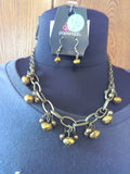 Snow Leopard Bow Ladies Dark Gray T-Shirt with Necklace Set - FayZen's Kreations