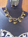 Snow Leopard Bow Ladies Dark Gray T-Shirt with Necklace Set - FayZen's Kreations